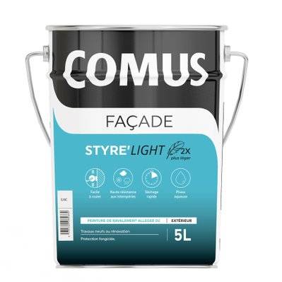 STYRE'LIGHT 5L Peinture de ravalement de façade allégée de classe D2 - COMUS - A013594 - 3539760379219