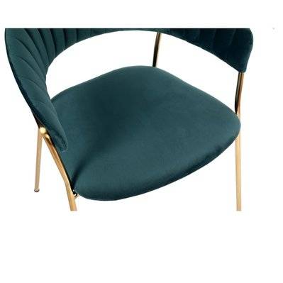 HUGO - Chaise avec accoudoirs en velours Celadon et métal doré (x2) - 2466 - 3701139535032