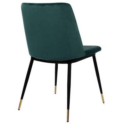 ENZO - Chaise en velours Celadon pieds métal noir mat et doré (x2) - 2469 - 3701139535155