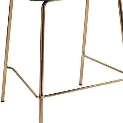 CLARA - Chaise de bar en tissu cotelé Sauge et métal doré brossé (x2) - 2487 - 3701139536022
