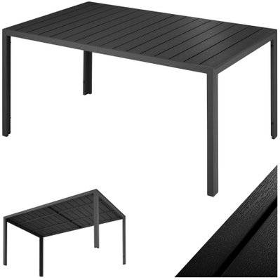 Tectake  Table de jardin BIANCA 150 x 90 cm pieds réglables en hauteur - noir/noir - 404401 - 4061173208484