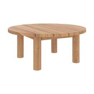 Table basse de jardin Aurland en bois de teck massif D80 cm