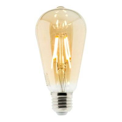 Ampoule Déco filament LED ambrée 4W E27 400lm 2500K - Edison - Elexity - 454904 - 3608894549048
