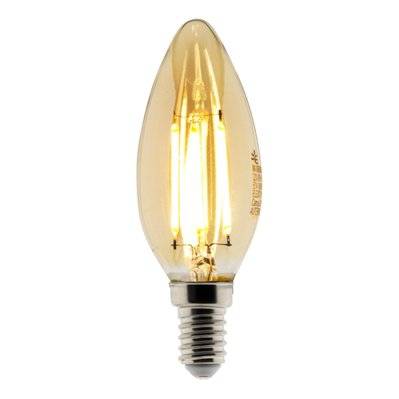 Ampoule Déco filament LED ambrée Flamme 4W E14 400lm 2500KK - 454902 - 3608894549024