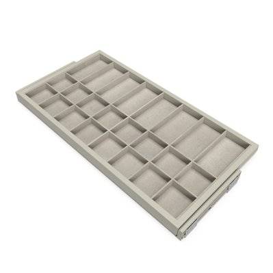 Emuca Kit de organiser de tiroirs avec cadre de coulissage soft close pour armoires, réglable, module 900mm, Gris pierre - 7028849 - 8432393293783