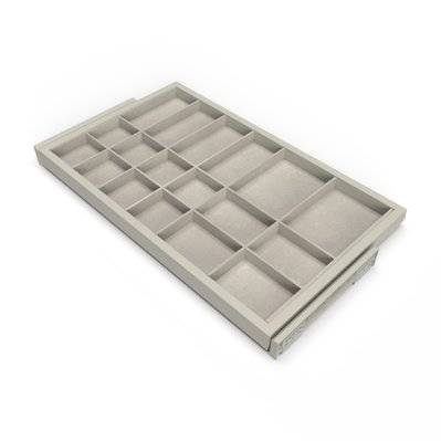 Emuca Kit de organiser de tiroirs avec cadre de coulissage soft close pour armoires, réglable, module 800mm, Gris pierre - 7028749 - 8432393293776