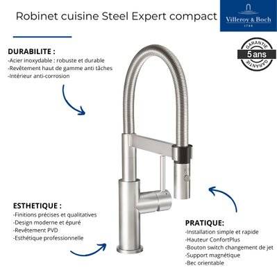 Robinet cuisine Steel expert compact, anthracite - 92730005 - 4062373713204
