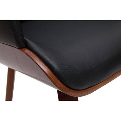 Chaise design noir et bois foncé LUCIEN - - 52300 - 3662275132212