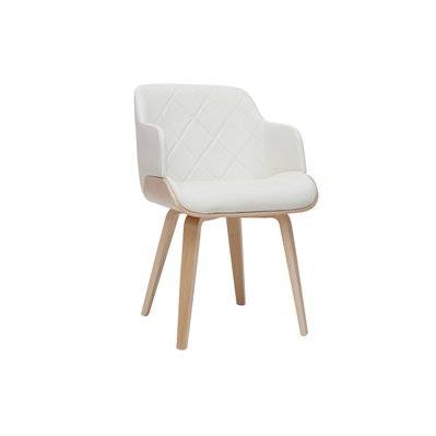Chaise design blanc et bois clair LUCIEN - L52xP58xH81 - 52299 - 3662275132182