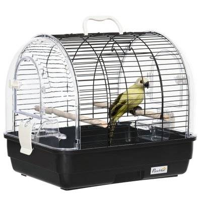 Cage à oiseaux portable 3 portes avec accessoires noir - D10-088V00BK - 3662970122792