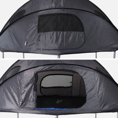 Trampoline Saturne 370 cm bleu avec pack d'accessoires et tente de camping - 3760350658340 - 3760350658340