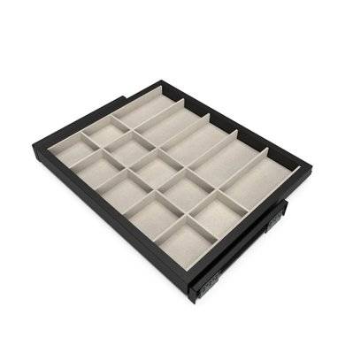 Emuca Kit de organiser de cadre de tiroir et de glissière avec fermeture souple pour armoire, réglable, module 600mm, Noir - 7028654 - 8432393293912