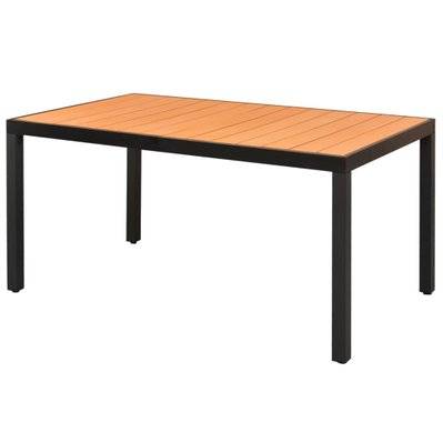 vidaXL Table de jardin Marron 150 x 90 x 74 cm Aluminium et WPC - 42794 - 8718475503996
