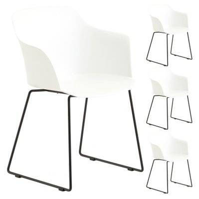 Lot de 4 chaises de jardin FORO en plastique blanc - 12060 - 4016787120608