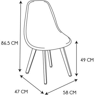 Chaise en bois de hêtre et polypropylène Patchwork - 57002 - 3664944440840