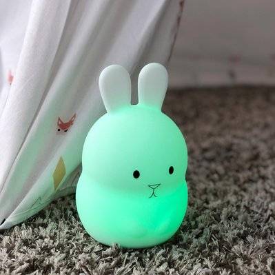 Veilleuse bébé lapin sans fil touch LED BUNNY Blanc Silicone H19CM - BUNNY - 3760119731758