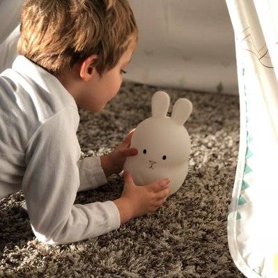 Veilleuse bébé lapin sans fil touch LED BUNNY Blanc Silicone H19CM - BUNNY - 3760119731758