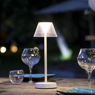 Lampe de table sans fil LED BEVERLY WHITE Blanc Plastique H34CM - BEVERLY WHITE - 3760093546539