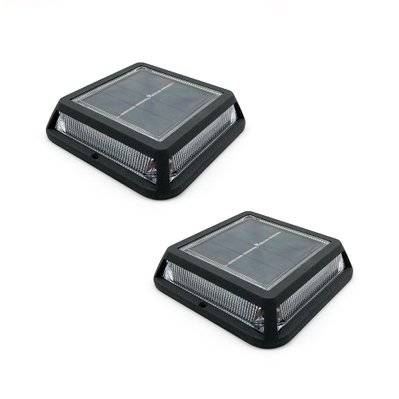 Lot de 2 balise solaires 2x QUADRY Noir Plastique D12cm - 2x QUADRY - 3666162003401