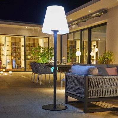 Lampe de table sans fil pied en acier gris LED blanc chaud/blanc dimmable  STANDY MINI Rock H25cm : : Luminaires et Éclairage