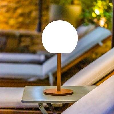 Lampe de table LED LUNY Bois clair Bambou H28CM - LUNY - 3760093546560