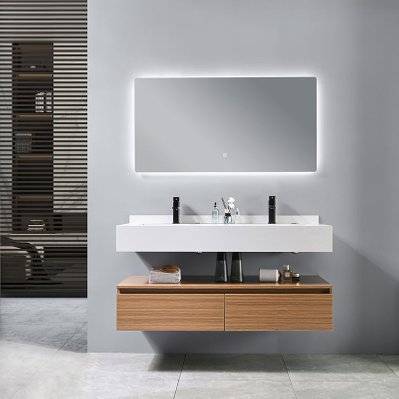 Meuble salle de bain double vasque ROSA 120 cm + miroir - ROSA-8480W - 6920113848006