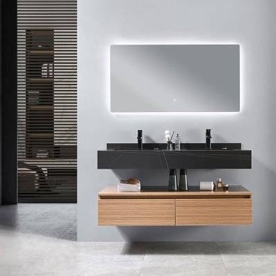 Meuble salle de bain double vasque ROSA 120 cm + miroir - ROSA-8480B - 6920113414881