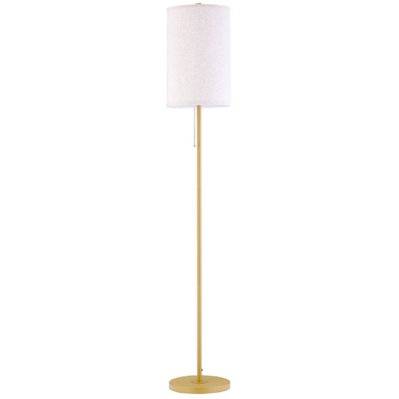 Lampadaire design néo-rétro acier doré abat-jour lin crème - B31-406V90WT - 3662970110737