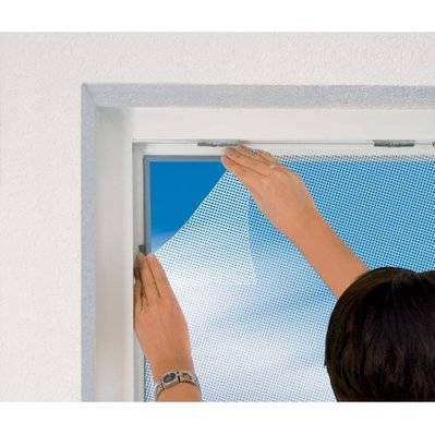 Moustiquaire fenêtre blanc 18g/m² bande auto-agrippante 7,5 mm (Lot de 2) - 60556 - 3700866357092