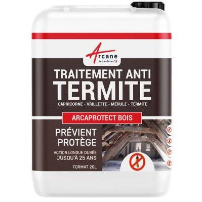 Traitement Bois Anti Termite : Traitement des bois, charpente, ossature intérieur/extérieur-20 L - 1170_32089 - 3700043462595
