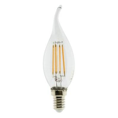 Ampoule déco flamme filament LED E14 - 3W - Blanc chaud - 470 Lumen - 2700K - A++ - Zenitech - 455048 - 3608894550488