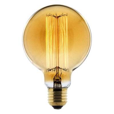Ampoule Déco filament carbone Globe Ø95 25W E27 2700K (blanc chaud) - 455081 - 3608894550815