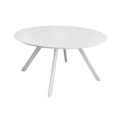 Table de jardin ronde Seven en aluminium - blanc 150 cm - 72985 - 3700103078728