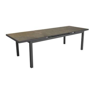 Table de jardin rectangulaire Téramo Lift plateau Fundermax® - graphite/cave 180/235 cm - 72970 - 3700103093356