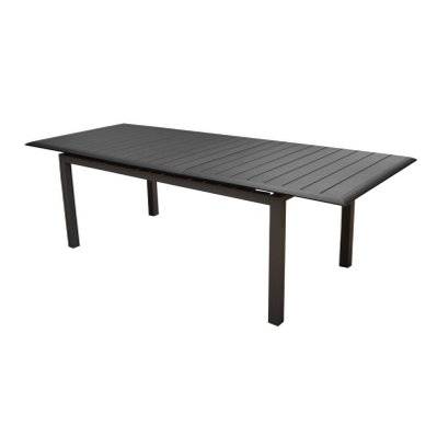 Table de jardin rectangulaire extensible Louisiane en aluminium - graphite 187/247 cm - 72939 - 3700103079435