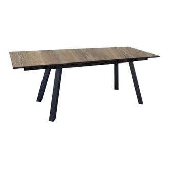 Table de jardin Agra, plateau à lames Fundermax® hpl - graphite/wood150/200/250 cm