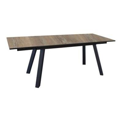 Table de jardin Agra, plateau à lames Fundermax® hpl - graphite/wood150/200/250 cm - 72889 - 3700103091819