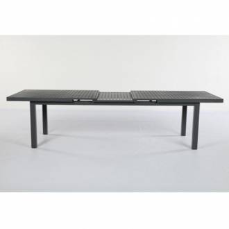 Table extensible MINESSOTA - 6 à 12 places - 256/320 cm - aluminium - anthracite