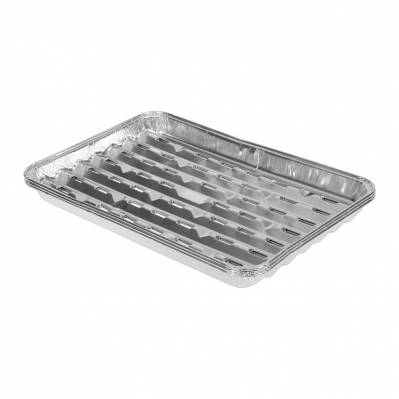 Set de 3 plats aluminium pour cuisson barbecue - 34 x 23 cm - 2247 - 3465200022479