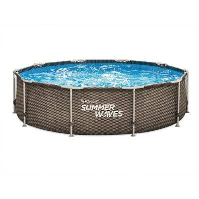 Piscine tubulaire Active Frame Pool ronde effet rotin 3,05 x 0,76 m - Summer Waves - 39140 - 4895215117232