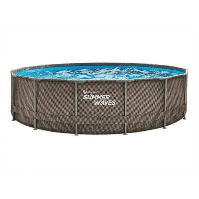 Piscine tubulaire Active Frame Pool ronde effet rotin 4,57 x 1,06 m - Summer Waves - 39141 - 4895215111780