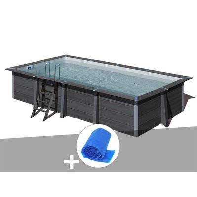 Kit piscine composite Gré Avant-Garde rectangulaire 6,06 x 3,26 x 1,24 m + Bâche à bulles - 45224 - 3665872042540