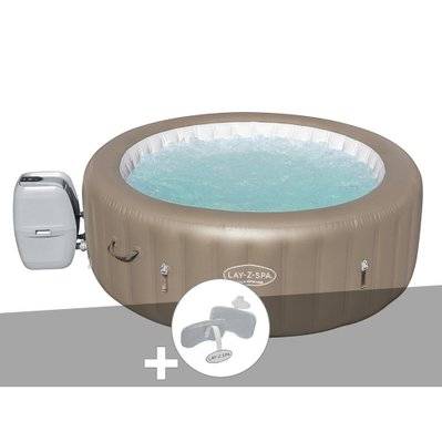 Kit spa gonflable Bestway Lay-Z-Spa Palm Springs rond Airjet 4/6 places + 2 appuie-têtes - 40326 - 3665872057483