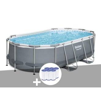 Kit piscine tubulaire Bestway Power Steel ovale 4,27 x 2,50 x 1,00 m + 6 cartouches de filtration