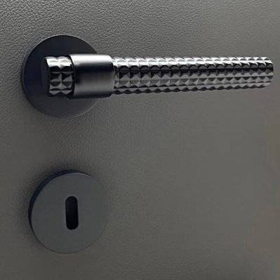 Poignée de porte design à clé finition noir mat Asteria - KATCHMEE - 9301920+930ROSCLENOIRMAT - 4893540519219