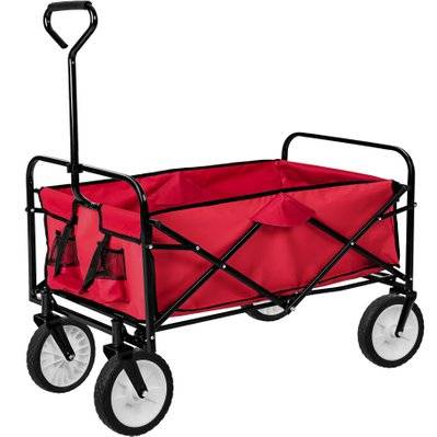 Tectake  Chariot de jardin pliable 80 kg - rouge - 400906 - 4260182877395