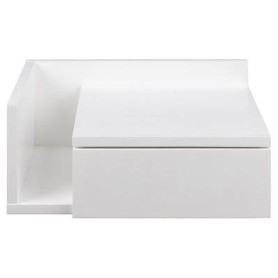 Table de chevet murale blanche avec tiroir L40 cm NASTY - L40xP32xH16.5 - 55269 - 3662275138900