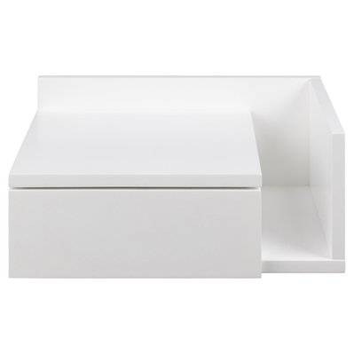 Table de chevet murale blanche avec tiroir L40 cm NASTY - L40xP32xH16.5 - 55269 - 3662275138900