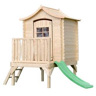 Maison sur pilotis pour enfants avec toboggan 1.1m2 - 175x146xH212cm
