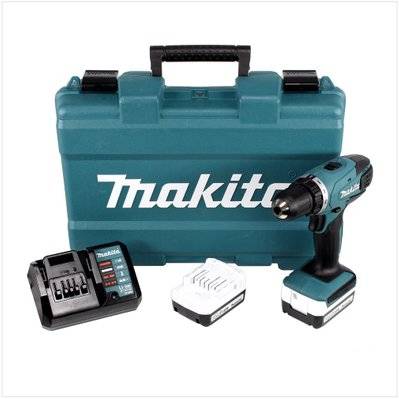 Makita DF 347 DWE  Perceuse visseuse sans fil 14,4V Li-ion + 2 x Batteries 1,5 Ah + Chargeur - 6582 - 0088381616683